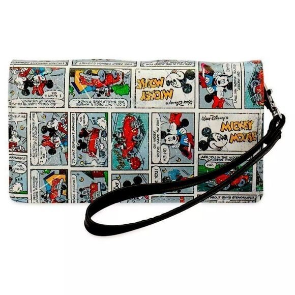Disney Mickey Mouse Comic Strip Wallet Wristlet Crossbody Purse - Picture 1 of 3